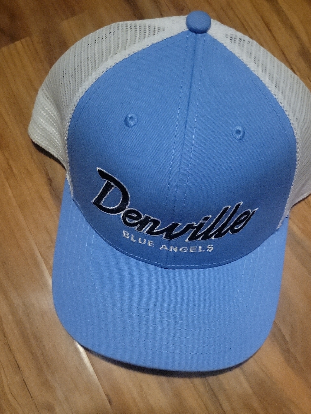 Legacy Light Blue and White Denville Blue Angels Trucker Hat